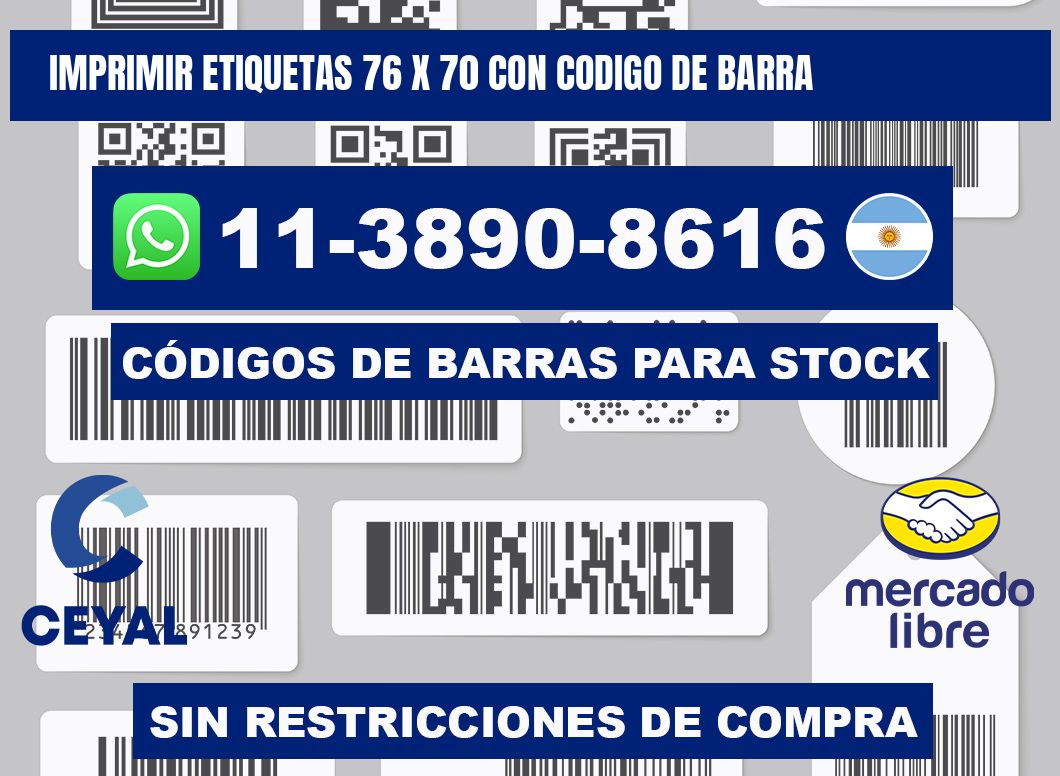imprimir etiquetas 76 x 70 con codigo de barra