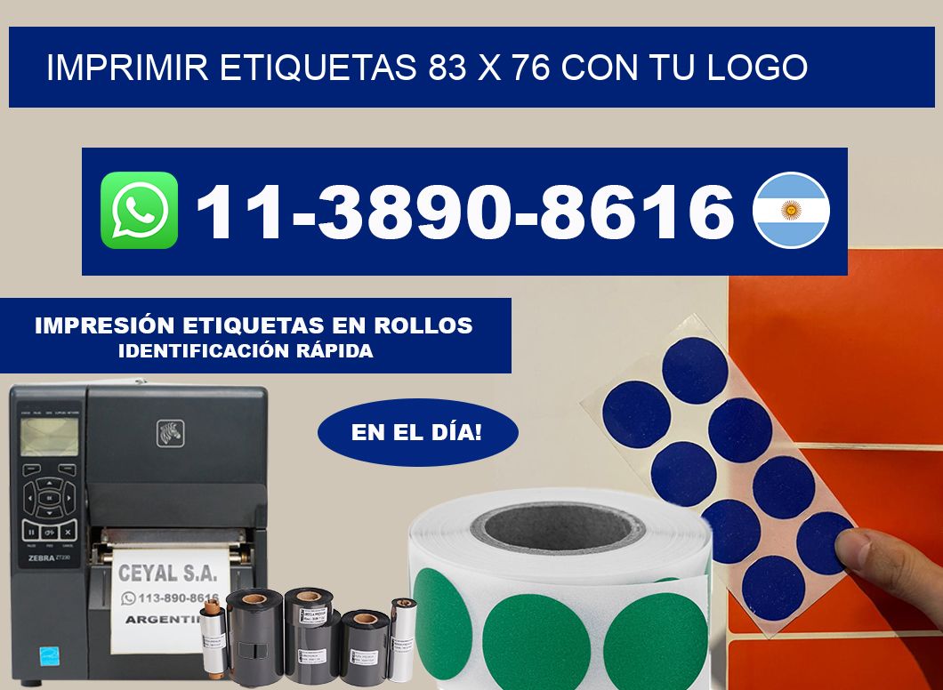 imprimir etiquetas 83 x 76 con tu logo