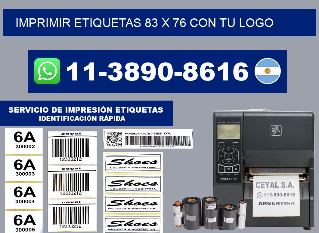 imprimir etiquetas 83 x 76 con tu logo