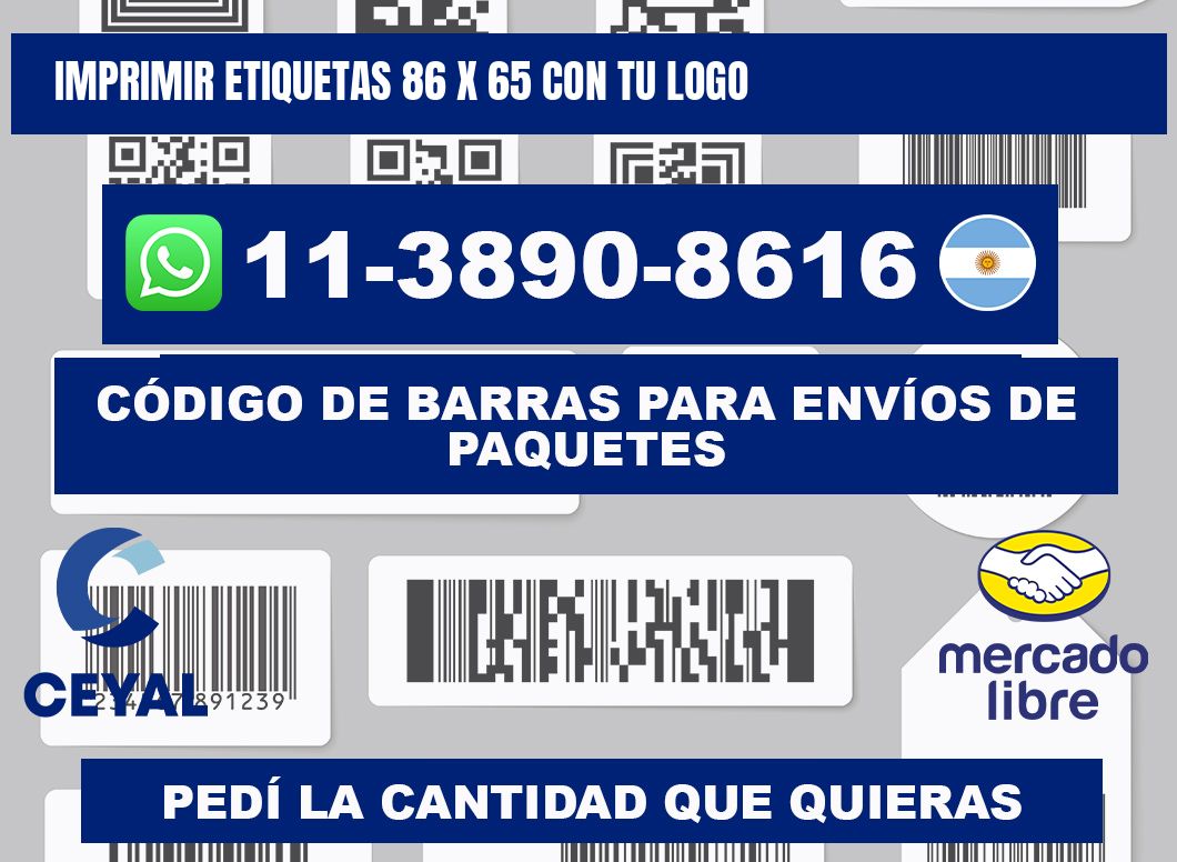 imprimir etiquetas 86 x 65 con tu logo