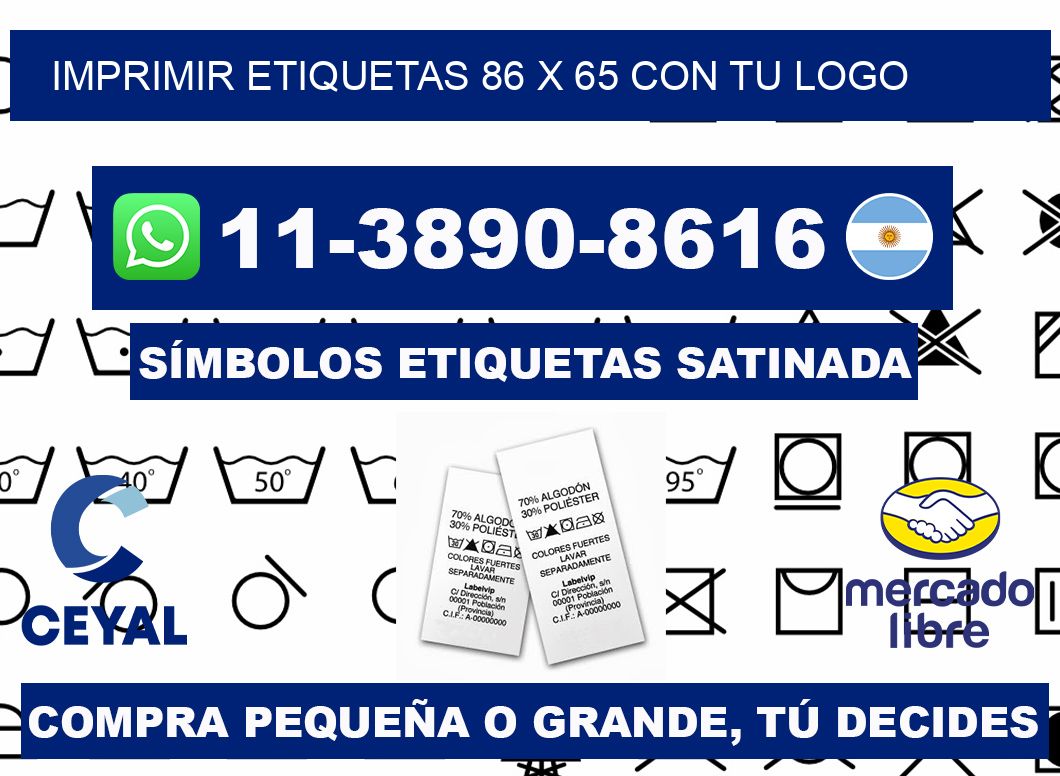 imprimir etiquetas 86 x 65 con tu logo