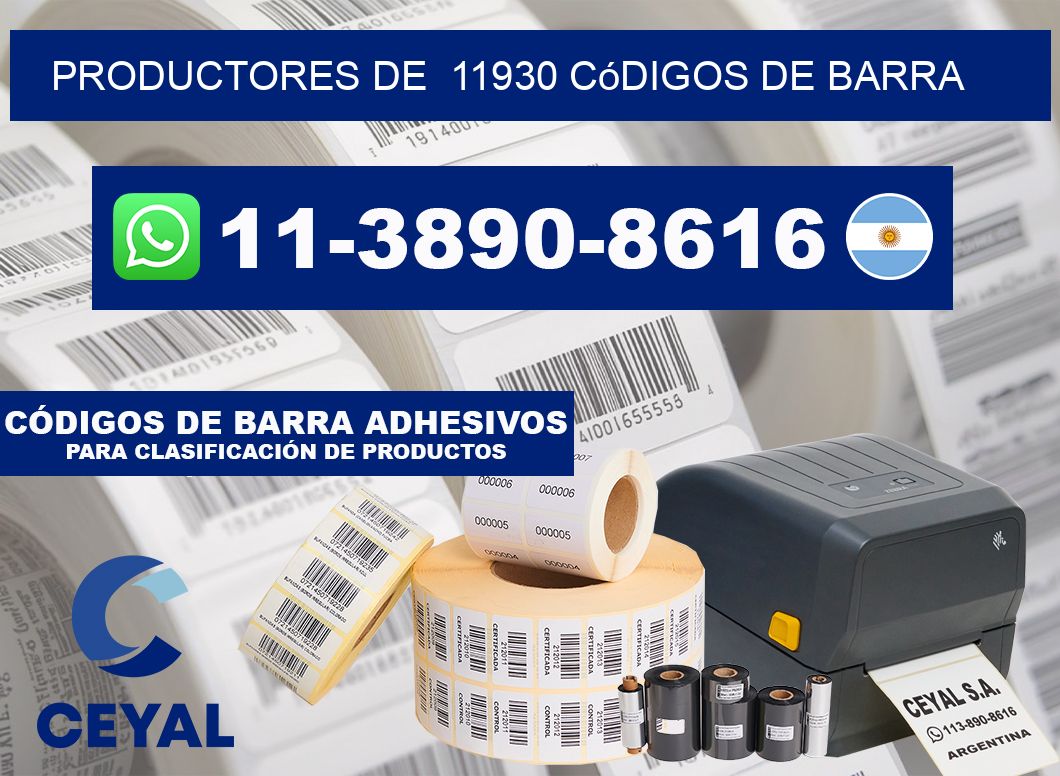 productores de 11930 códigos de barra