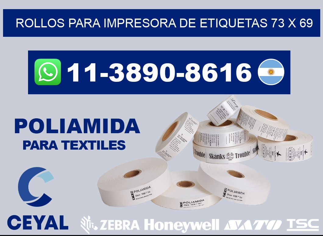 rollos para impresora de etiquetas 73 x 69