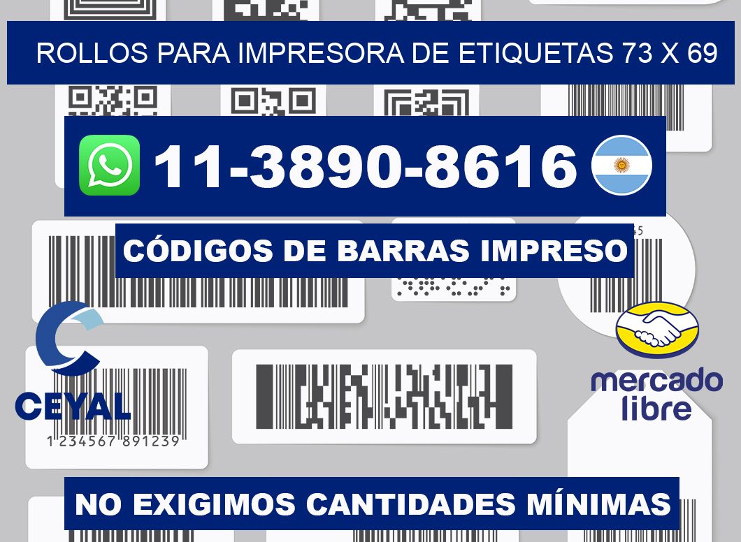 rollos para impresora de etiquetas 73 x 69