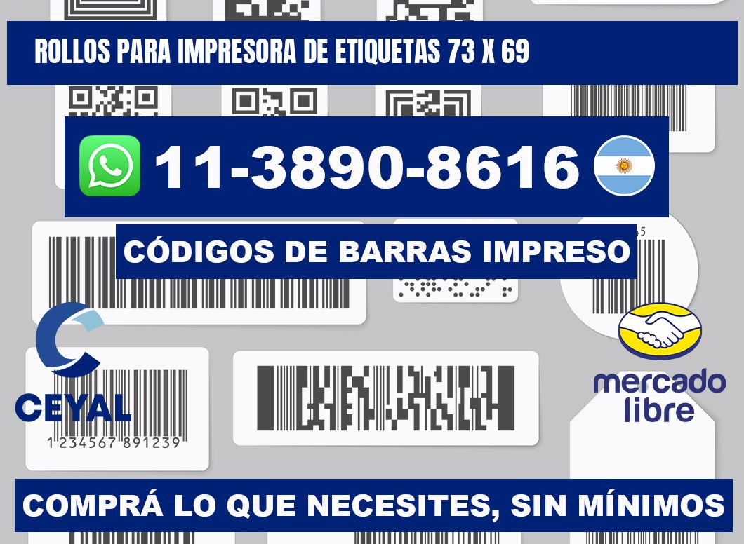 rollos para impresora de etiquetas 73 x 69