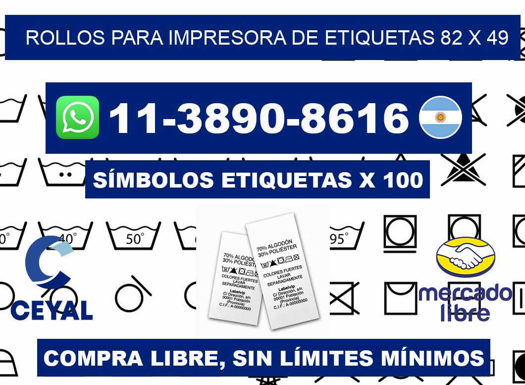 rollos para impresora de etiquetas 82 x 49