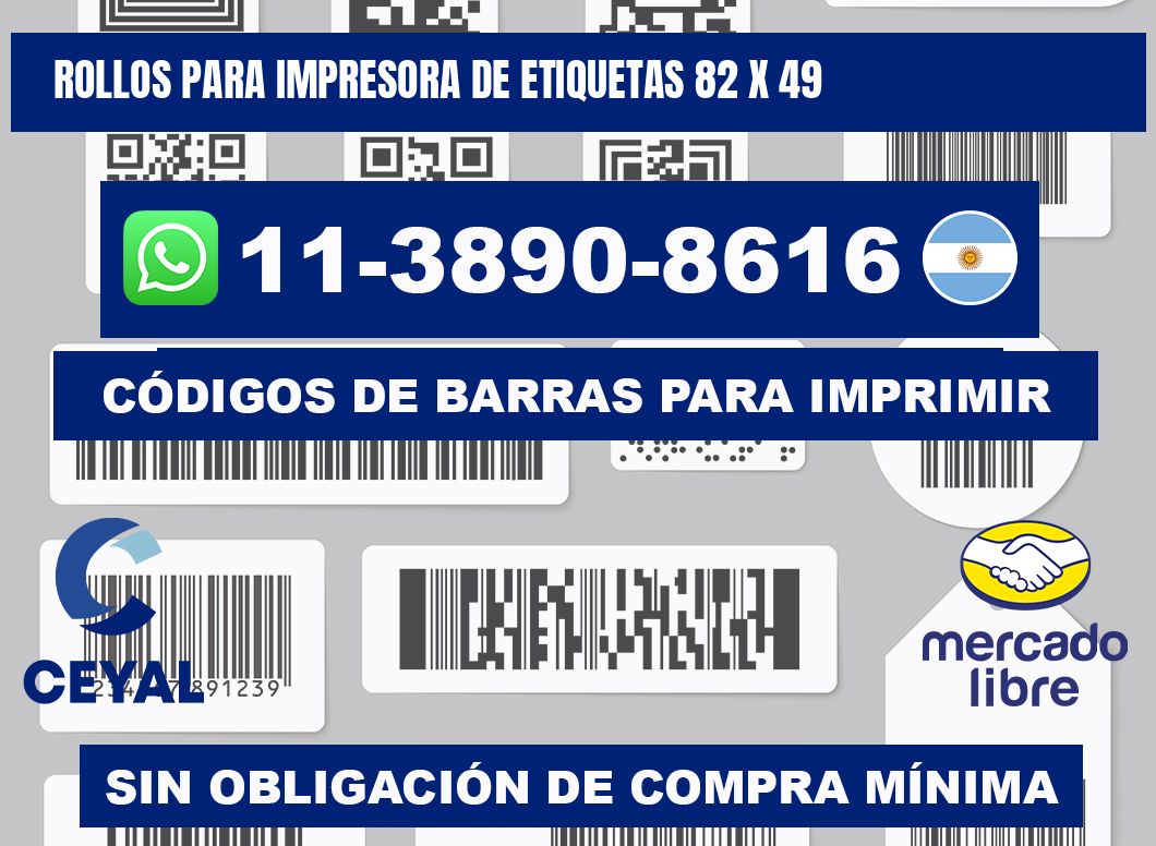 rollos para impresora de etiquetas 82 x 49
