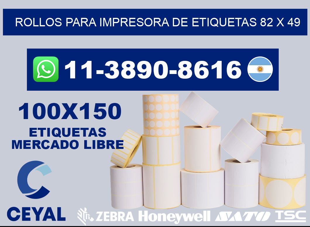 rollos para impresora de etiquetas 82 x 49