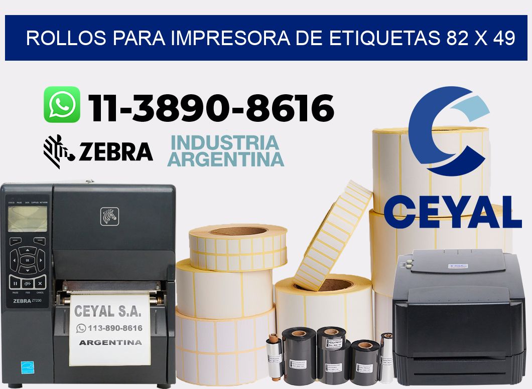 rollos para impresora de etiquetas 82 x 49