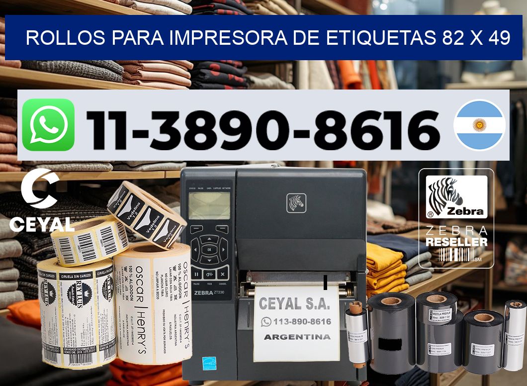 rollos para impresora de etiquetas 82 x 49