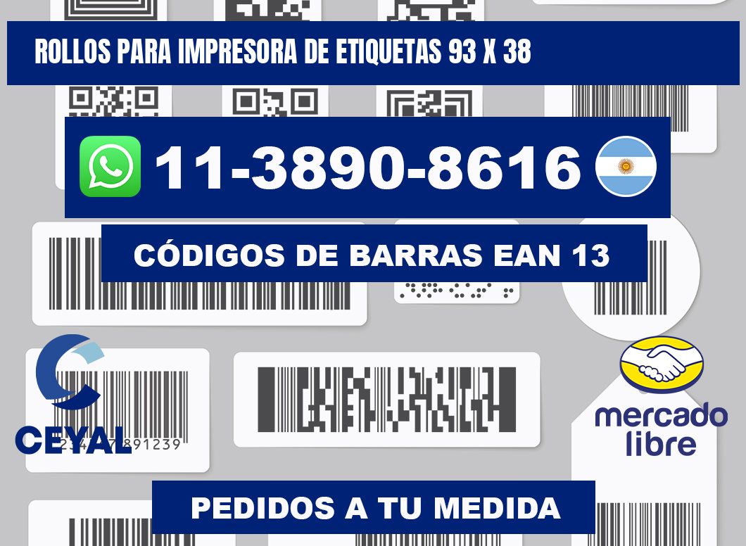 rollos para impresora de etiquetas 93 x 38