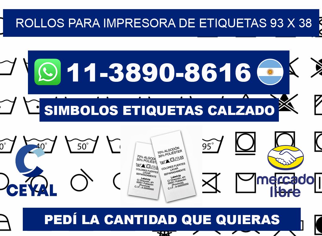 rollos para impresora de etiquetas 93 x 38
