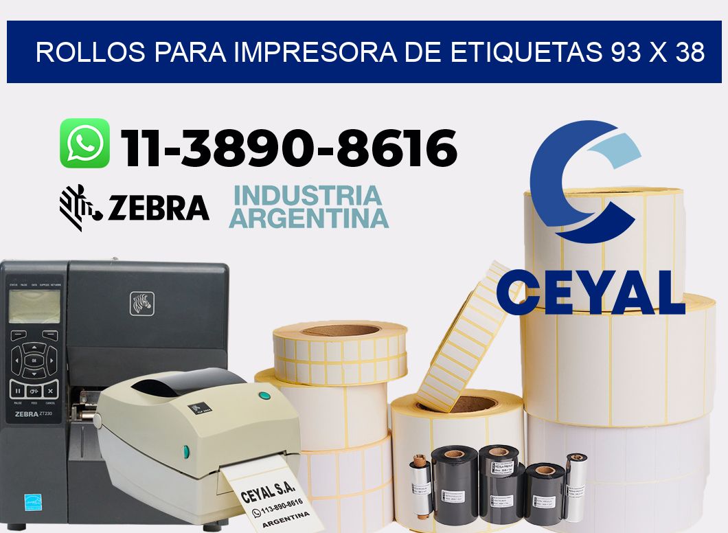 rollos para impresora de etiquetas 93 x 38