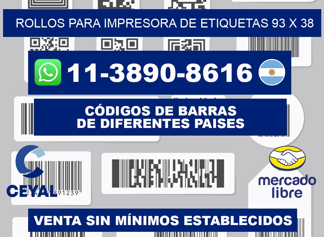 rollos para impresora de etiquetas 93 x 38