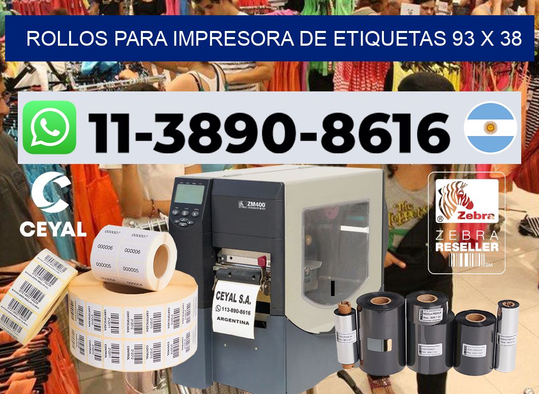 rollos para impresora de etiquetas 93 x 38
