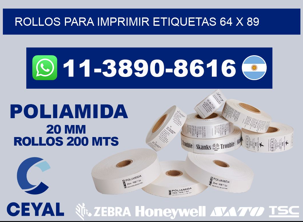 rollos para imprimir etiquetas 64 x 89