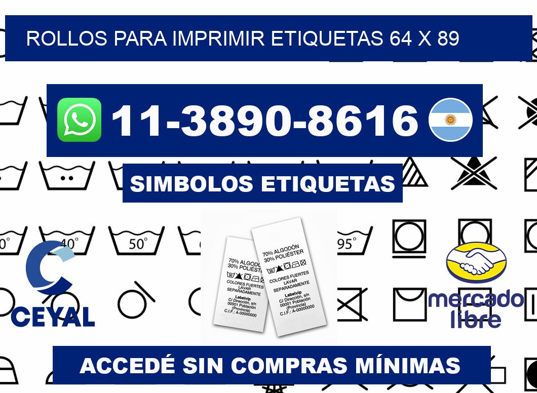 rollos para imprimir etiquetas 64 x 89