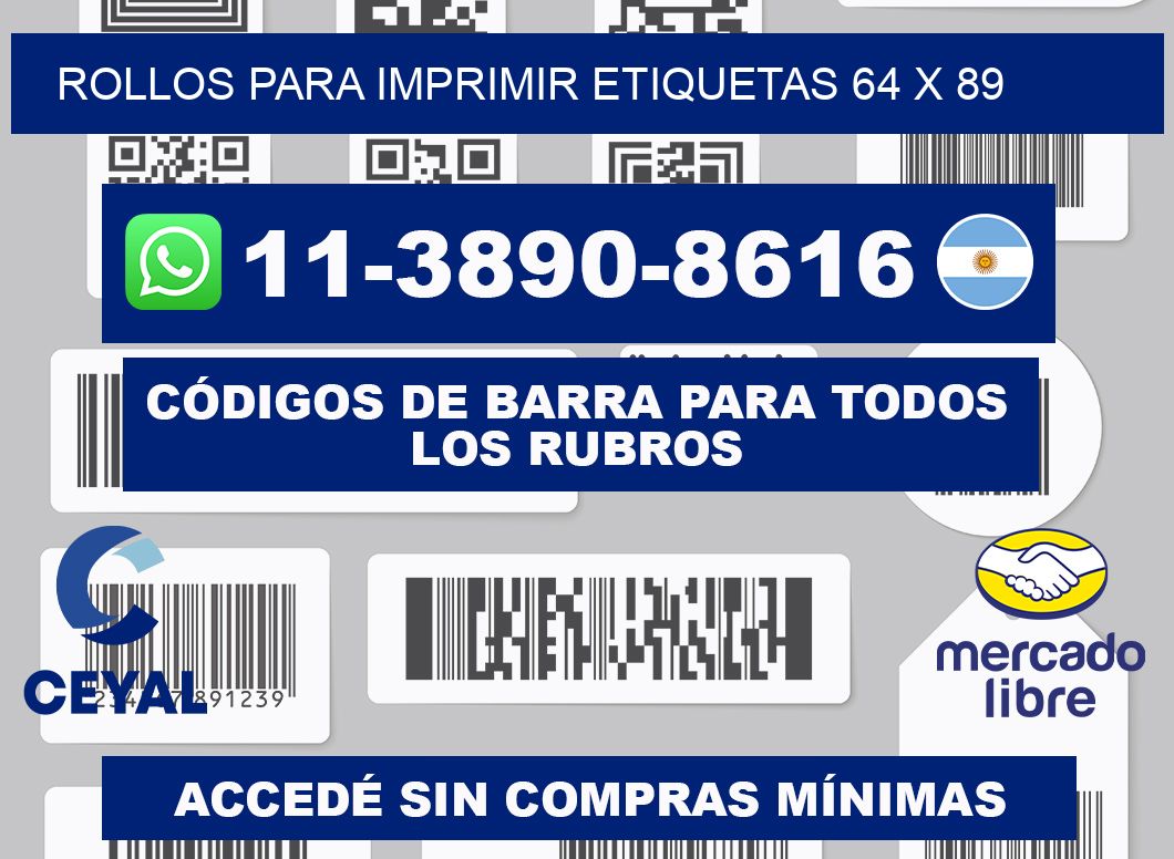 rollos para imprimir etiquetas 64 x 89