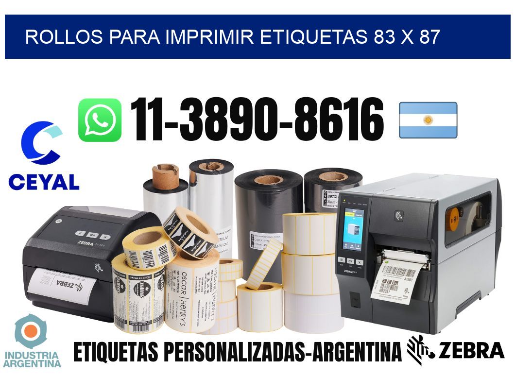 rollos para imprimir etiquetas 83 x 87