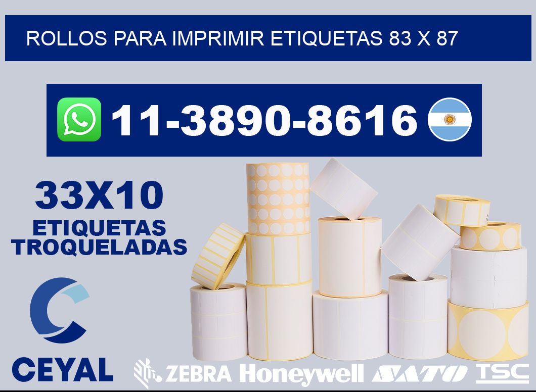 rollos para imprimir etiquetas 83 x 87