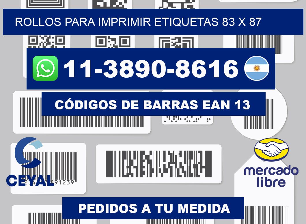 rollos para imprimir etiquetas 83 x 87