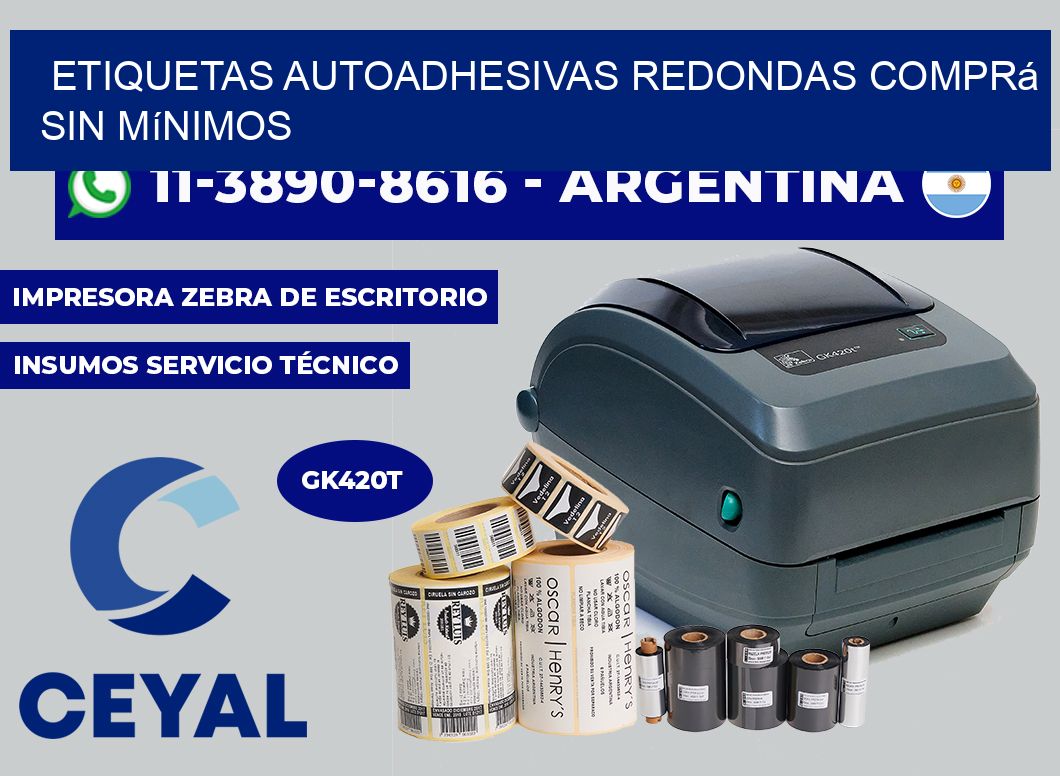 ETIQUETAS AUTOADHESIVAS REDONDAS Comprá sin mínimos