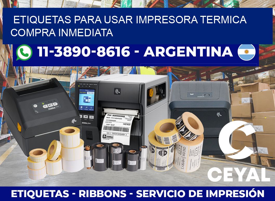 ETIQUETAS PARA USAR IMPRESORA TERMICA Compra inmediata