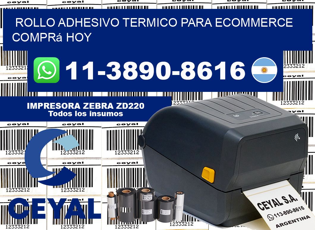 ROLLO ADHESIVO TERMICO PARA ECOMMERCE Comprá hoy