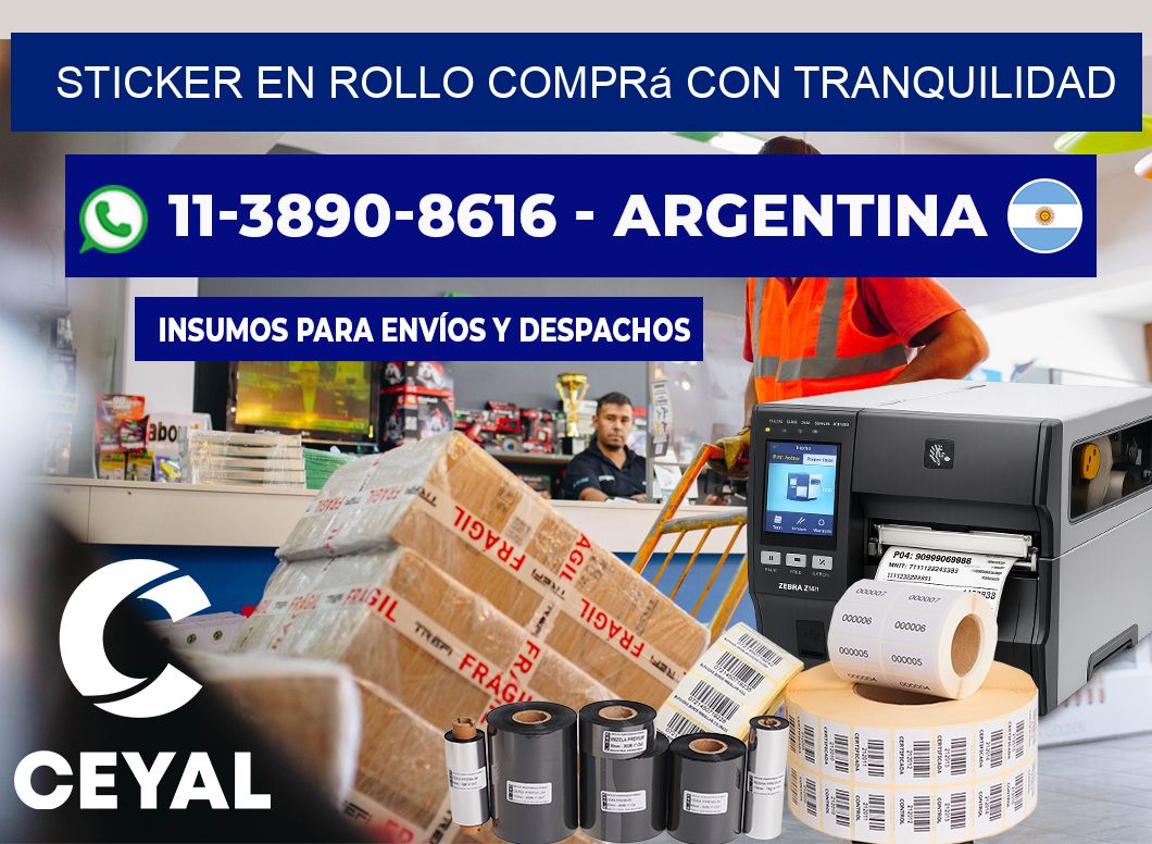 STICKER EN ROLLO Comprá con tranquilidad