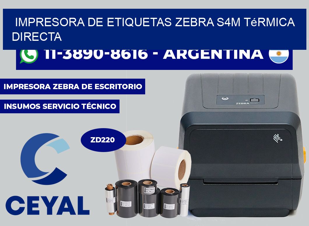 impresora de etiquetas zebra s4m térmica directa