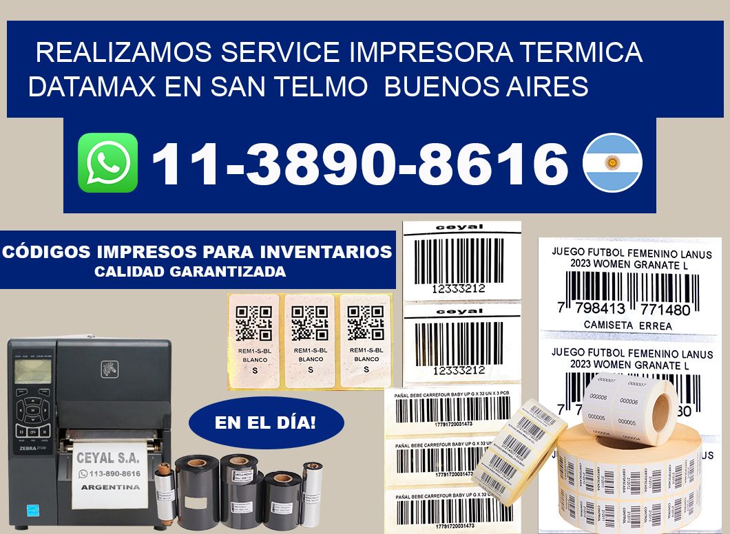 realizamos service impresora termica Datamax en San Telmo  Buenos Aires