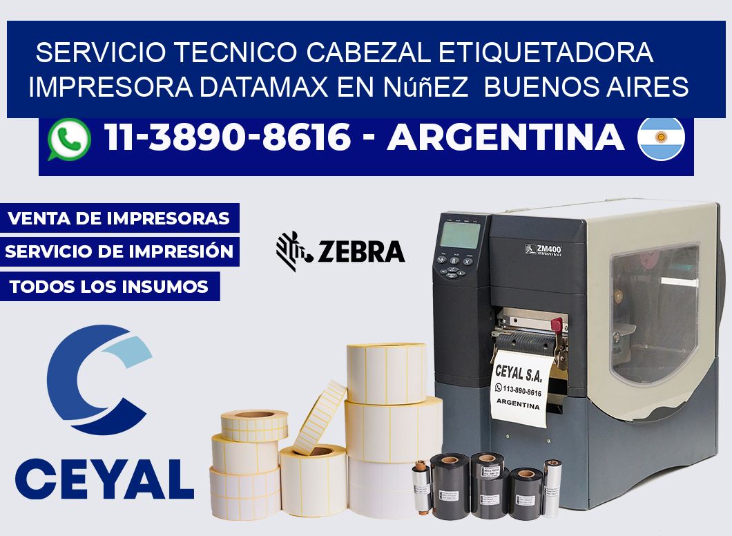 servicio tecnico cabezal etiquetadora impresora Datamax en Núñez  Buenos Aires