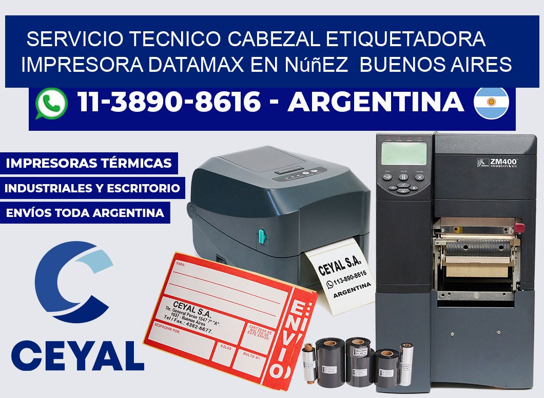 servicio tecnico cabezal etiquetadora impresora Datamax en Núñez  Buenos Aires