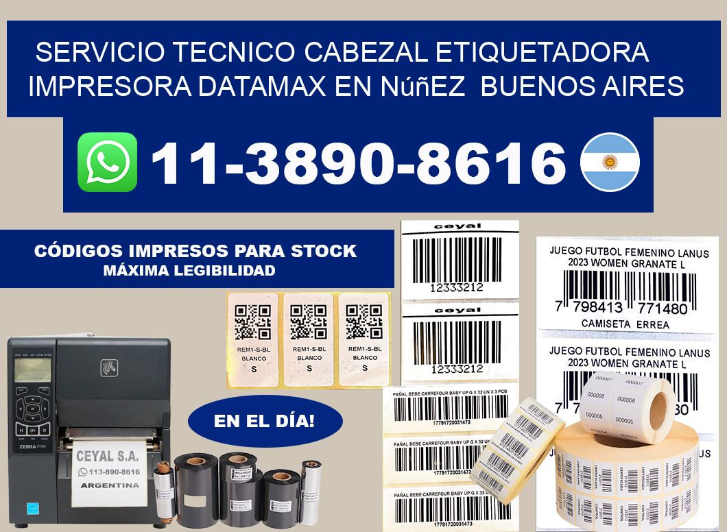servicio tecnico cabezal etiquetadora impresora Datamax en Núñez  Buenos Aires