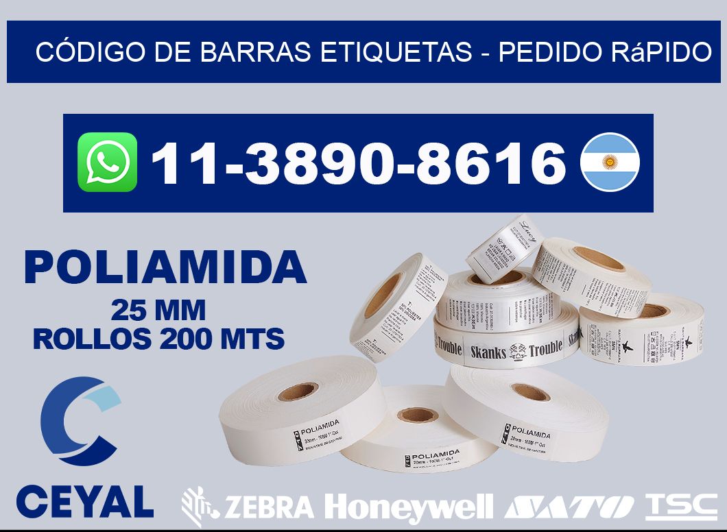 CÓDIGO DE BARRAS ETIQUETAS - Pedido rápido