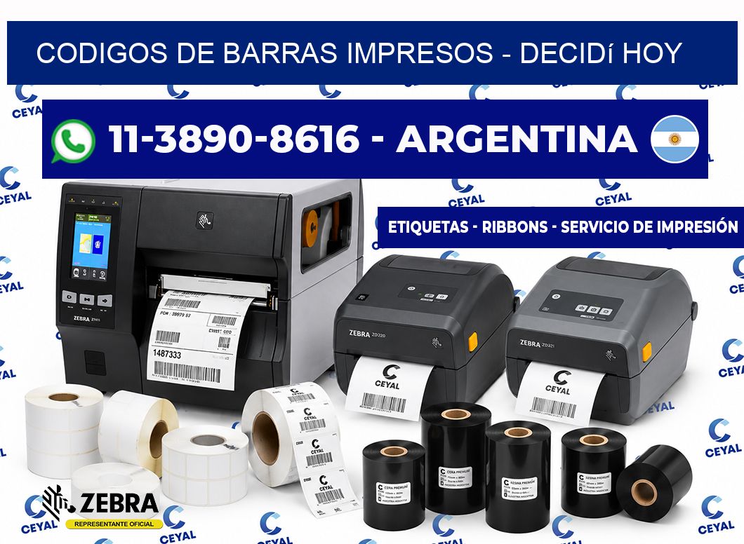 CODIGOS DE BARRAS IMPRESOS - Decidí hoy