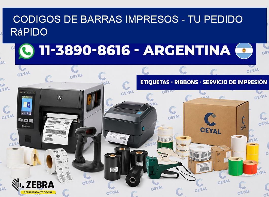 CODIGOS DE BARRAS IMPRESOS - Tu pedido rápido