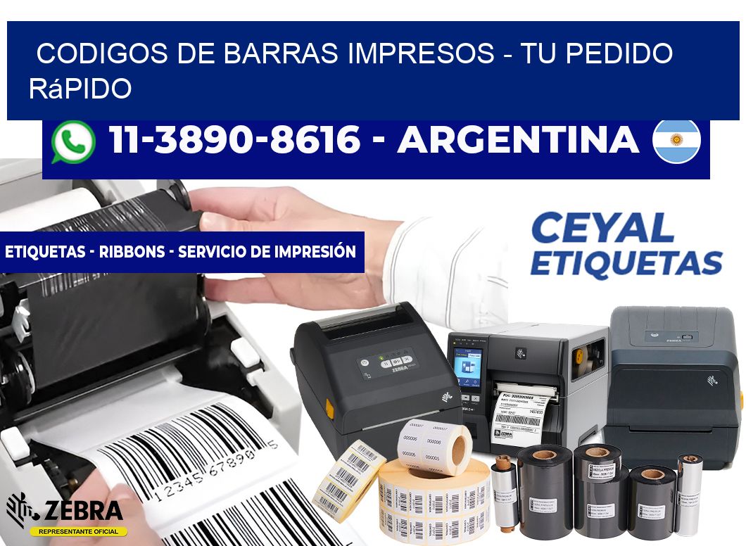 CODIGOS DE BARRAS IMPRESOS - Tu pedido rápido