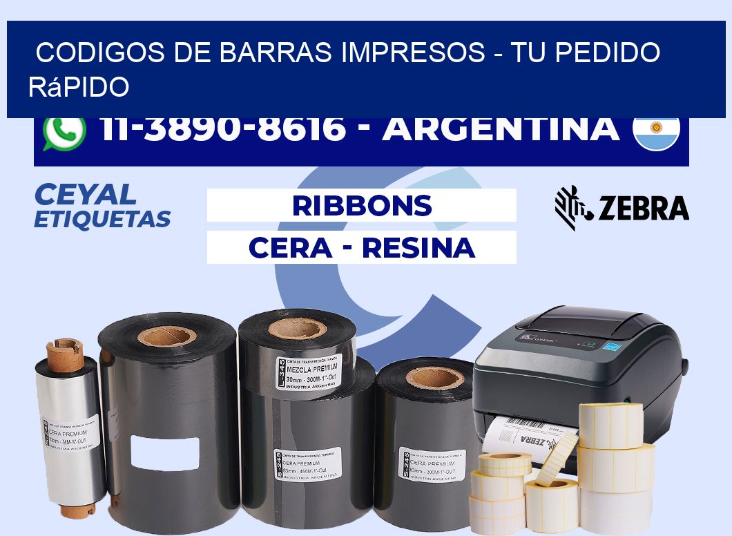 CODIGOS DE BARRAS IMPRESOS - Tu pedido rápido