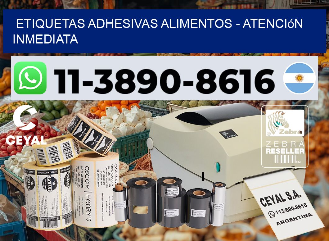 ETIQUETAS ADHESIVAS ALIMENTOS - Atención inmediata