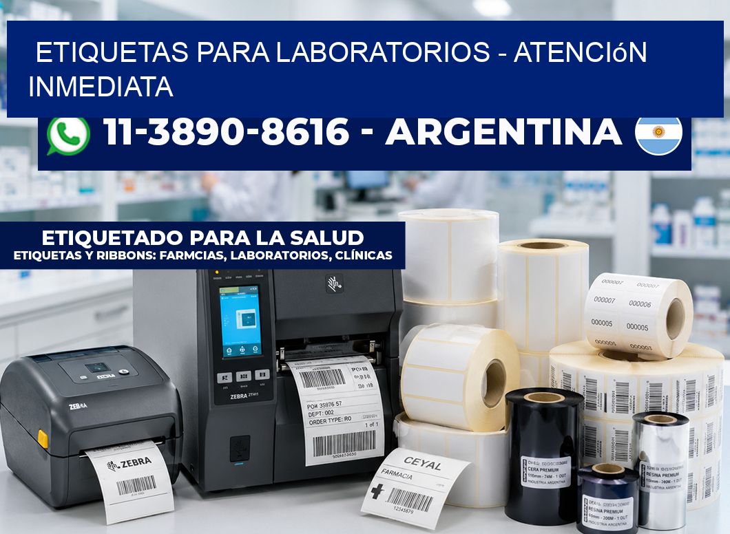 ETIQUETAS PARA LABORATORIOS - Atención inmediata