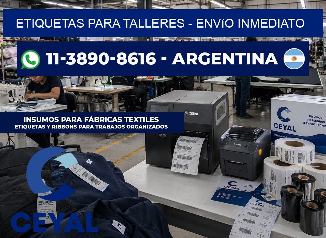 ETIQUETAS PARA TALLERES - Envío inmediato
