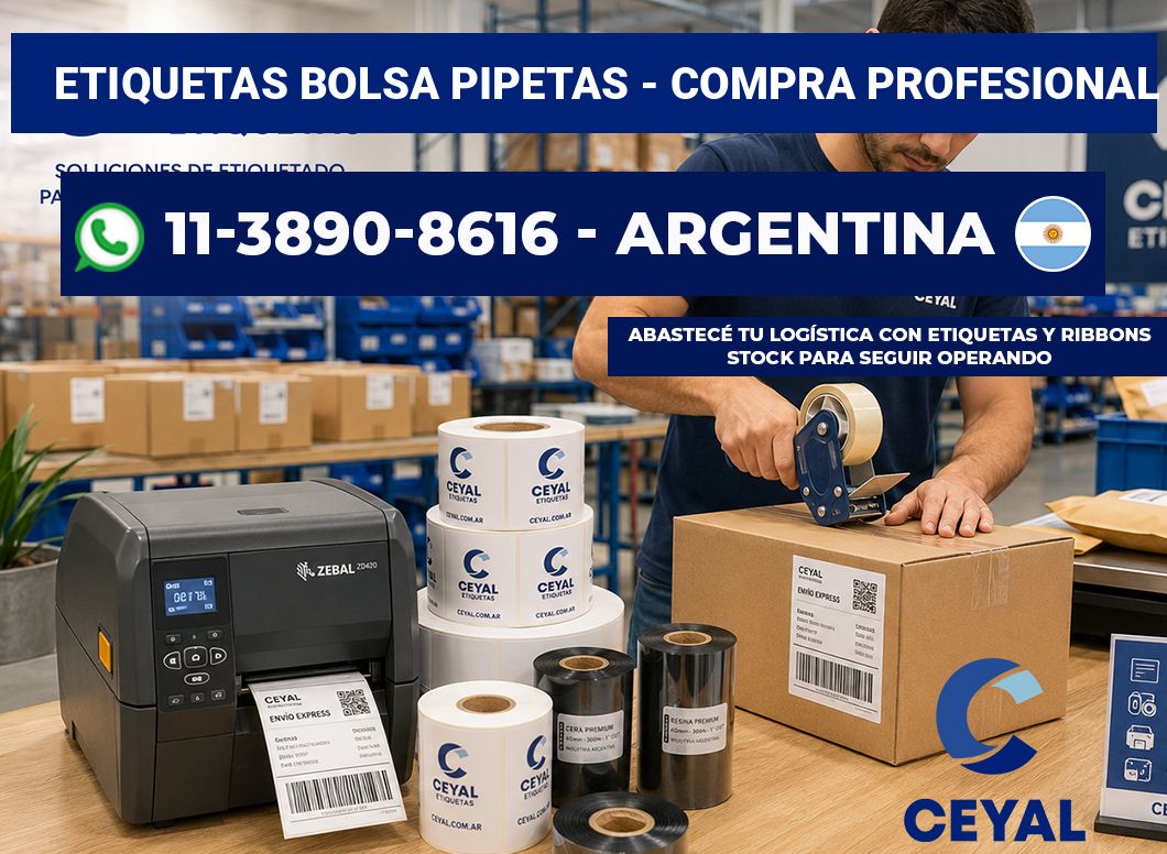 Etiquetas Bolsa pipetas - Compra profesional