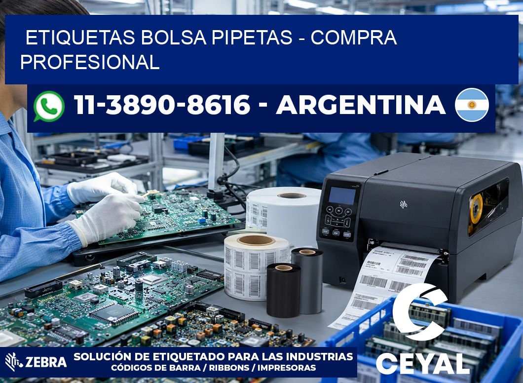 Etiquetas Bolsa pipetas - Compra profesional