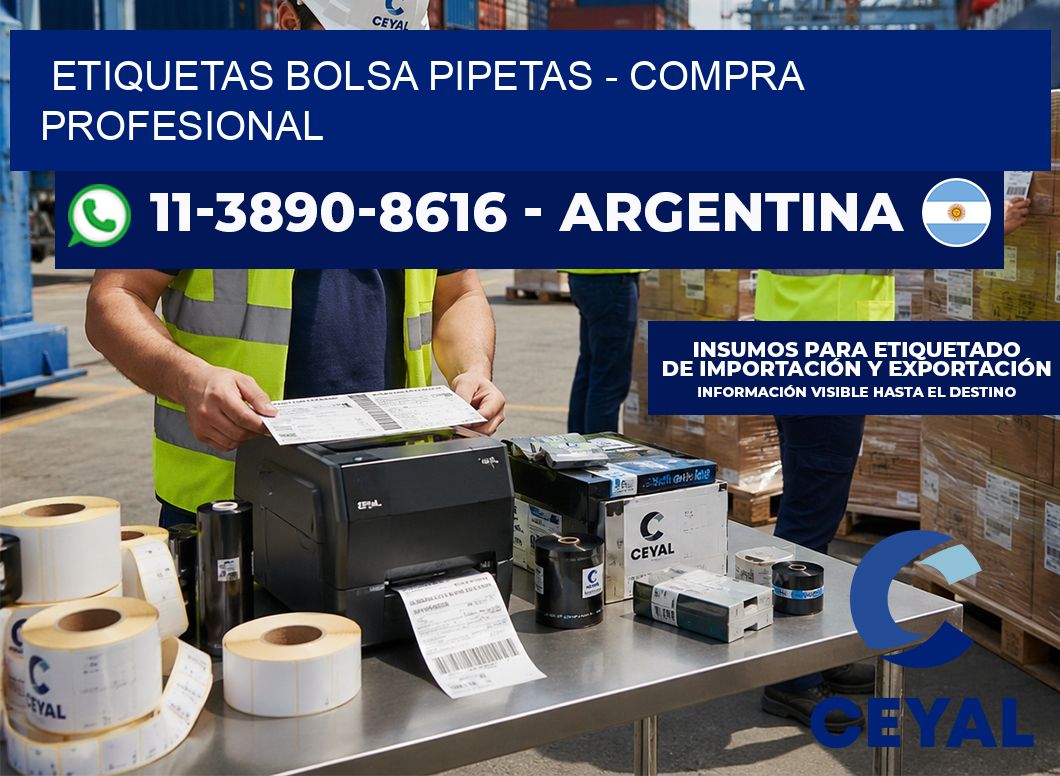 Etiquetas Bolsa pipetas - Compra profesional