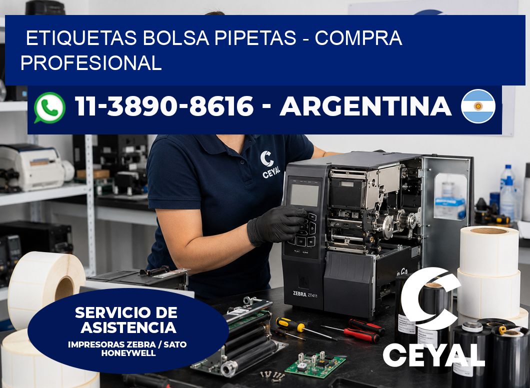 Etiquetas Bolsa pipetas - Compra profesional