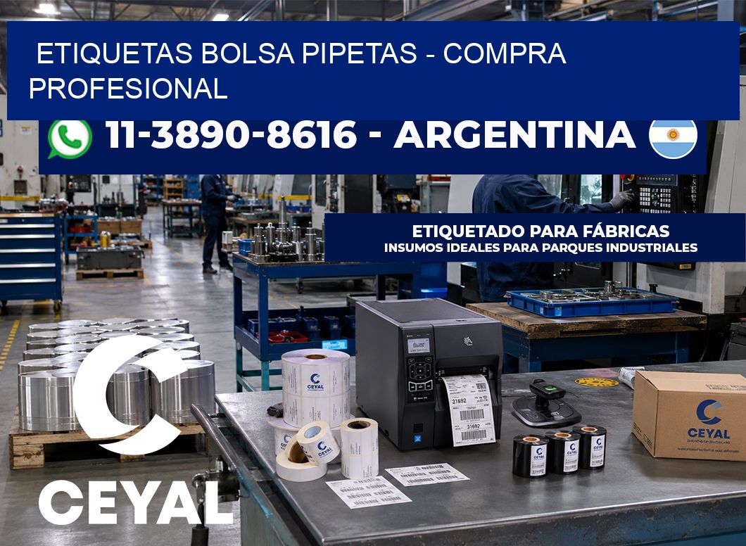 Etiquetas Bolsa pipetas – Compra profesional
