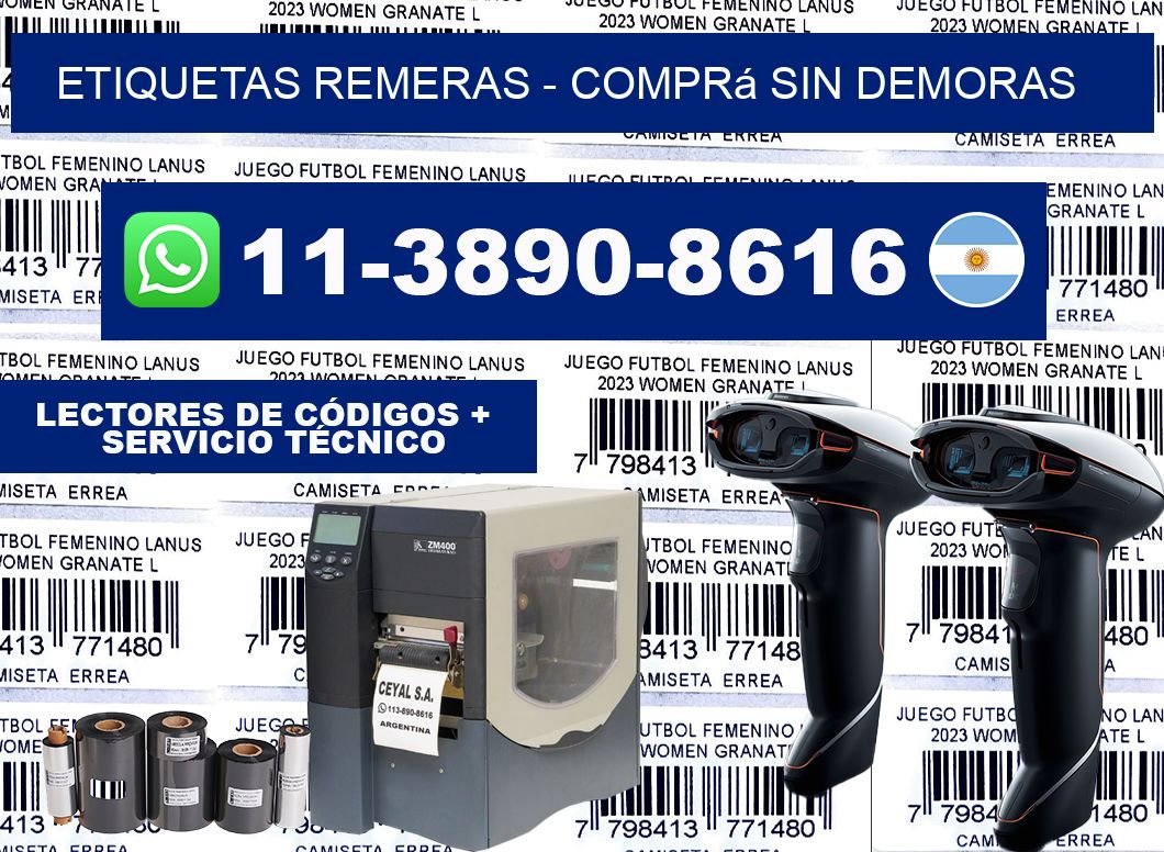 Etiquetas Remeras - Comprá sin demoras