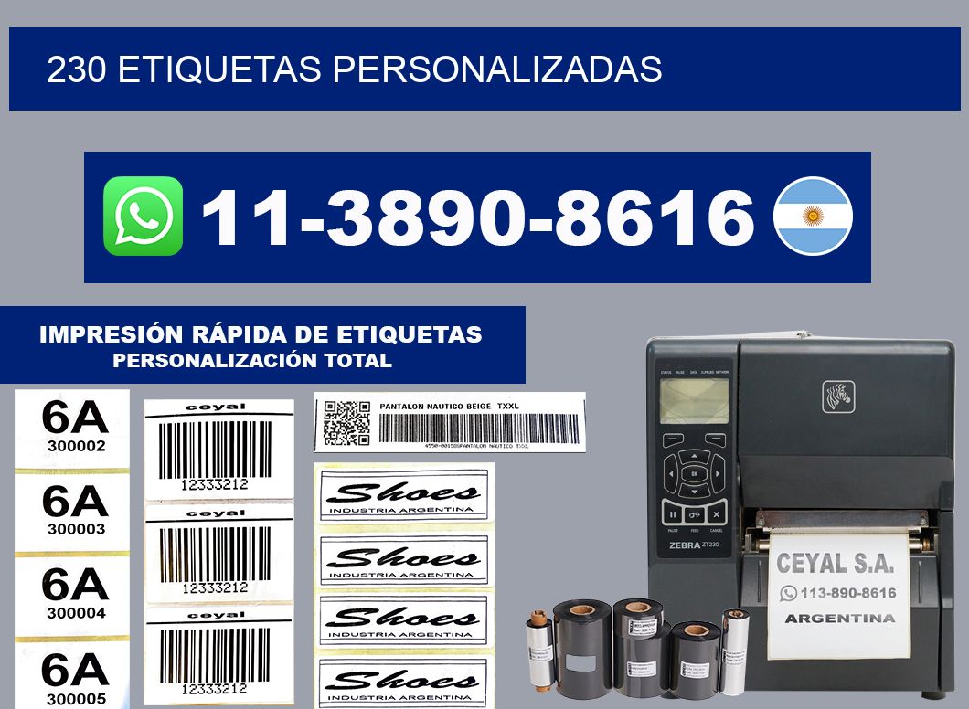 230 ETIQUETAS PERSONALIZADAS