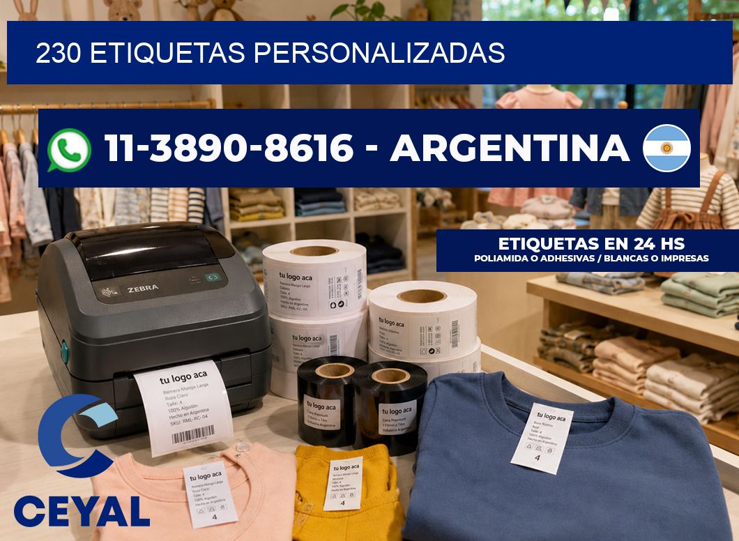 230 ETIQUETAS PERSONALIZADAS